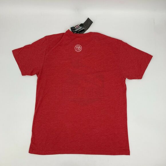 108 Stitches Baseball Freight Train Shirt Men's Size L Poppy Red Tri-Blend New - Picture 3 of 7